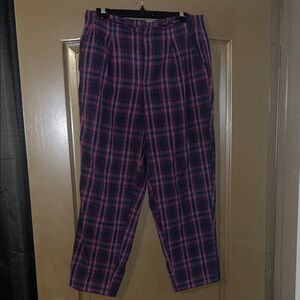 Women’s Plaid cropped pants - Pink and Blue